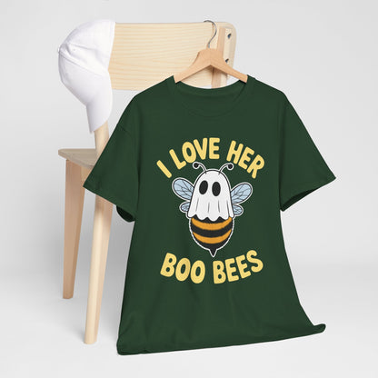 I Love Her Boo Bees Couples Halloween Adult Costume His Men T-Shirt