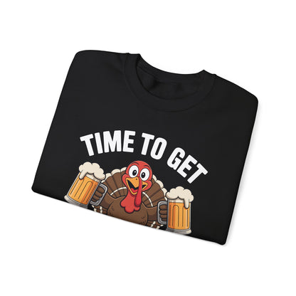 Time To Get Basted Funny Beer Thanksgiving Turkey Gift Sweatshirt