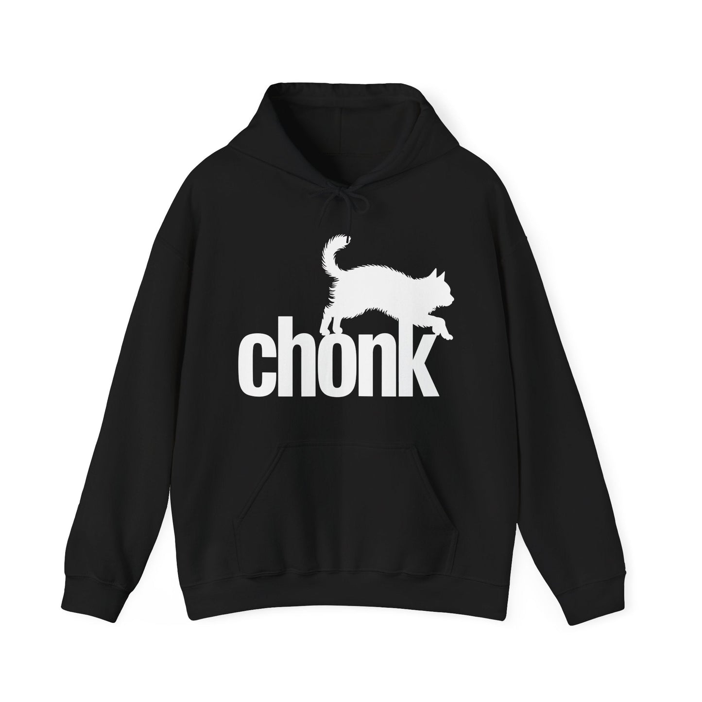 Chonk Cat Meme Funny Black Hoodie