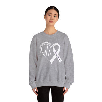 Overdose Awareness Month Heart Purple Ribbon Support Sweatshirt