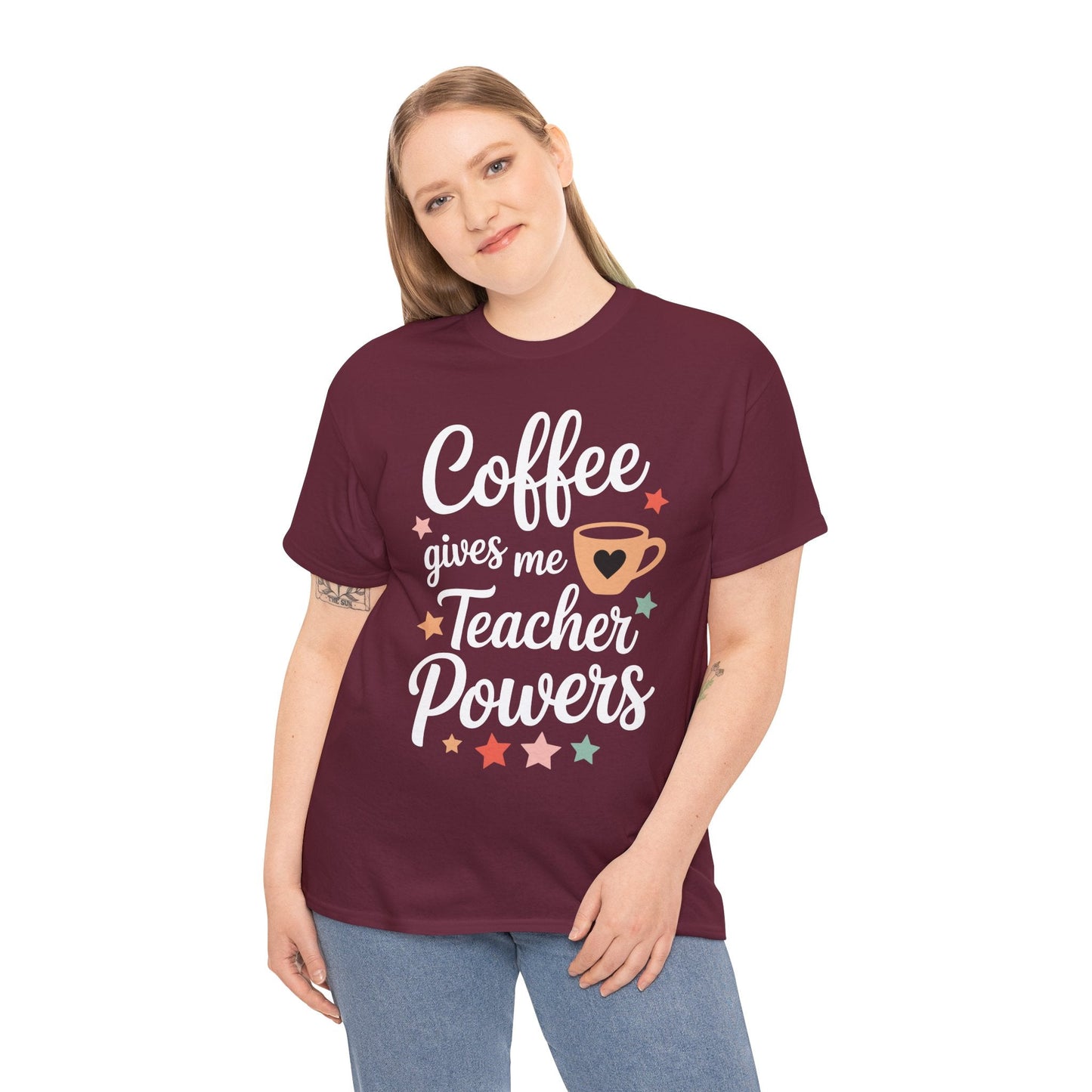 Coffee Gives Me Teacher Powers, Cute Teacher Appreciation T-Shirt