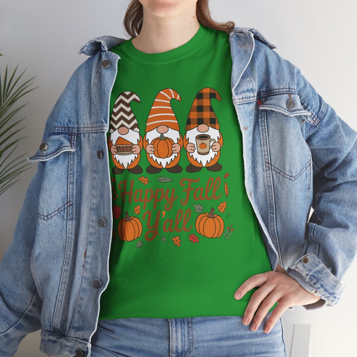 Happy Fall Y'all Gnome Pumpkin Autumn Thanksgiving Men Women T-Shirt