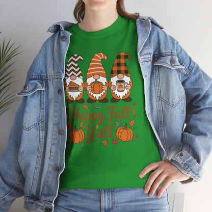 Happy Fall Y'all Gnome Pumpkin Autumn Thanksgiving Men Women T-Shirt