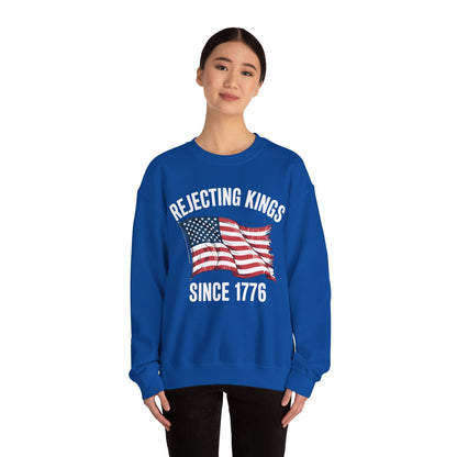Rejecting Kings Since 1776 Patriotic USA Flag 4th Of July Sweatshirt