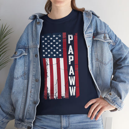 Papaw Grandpa US American Flag Shirt Grandfather Day T-Shirt