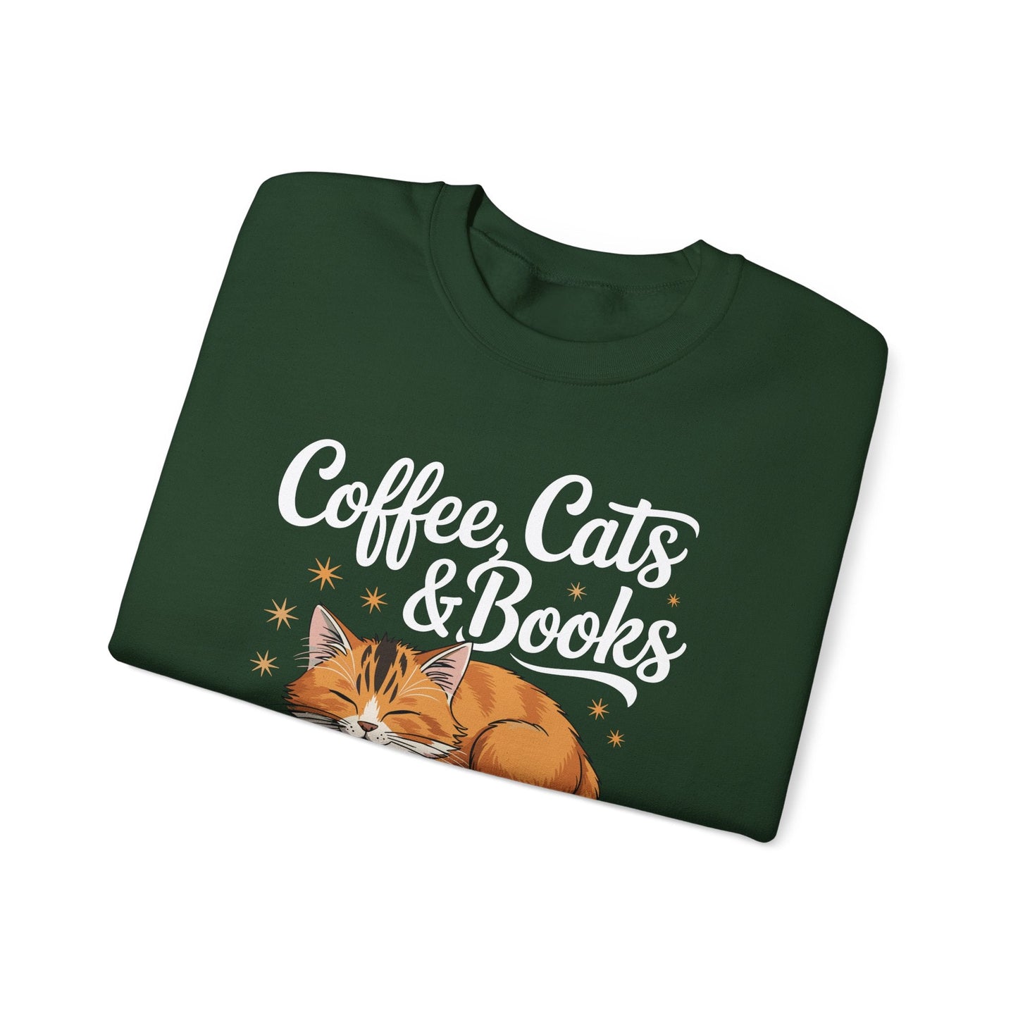 Coffee Cats & Books Lover, For Women & Girls, Funny Coffee Sweatshirt