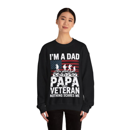 I'm A Dad Papa And Veteran Funny Retro Dad Papa Grandpa Sweatshirt
