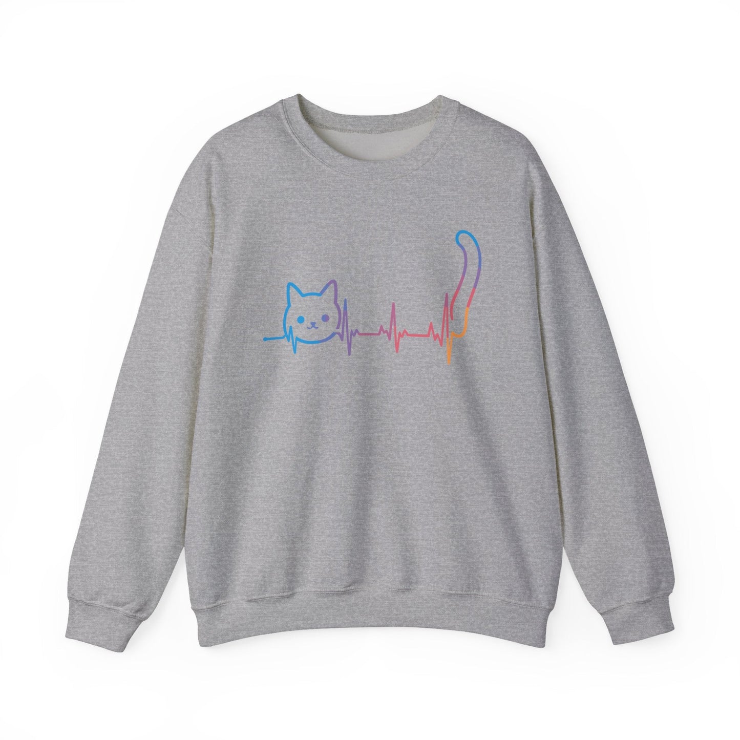 Heartbeat Cat Lover Animal Silhouette Cute Cat Sweatshirt