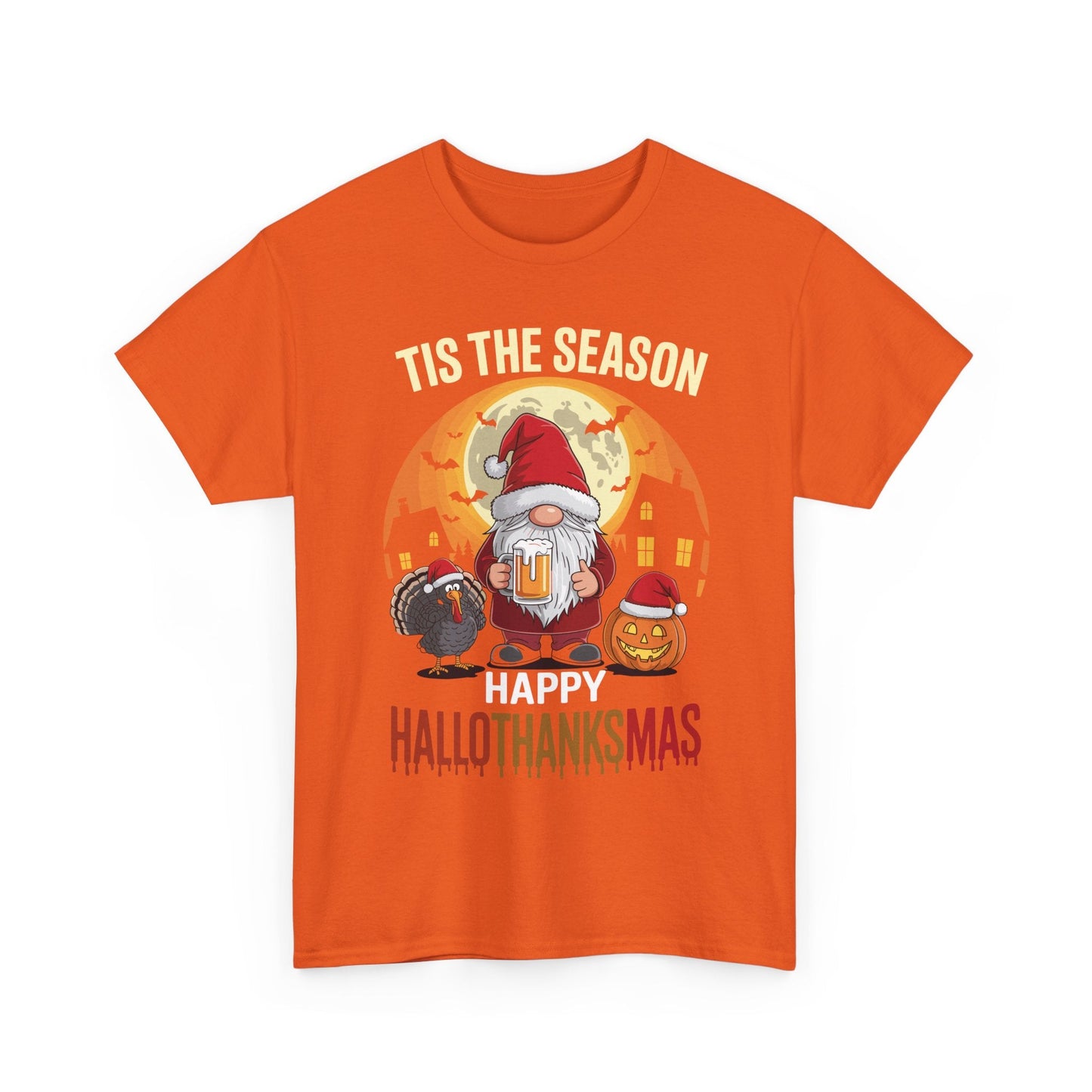 Happy Hallothanksmas Halloween Thanksgiving Merry Christmas T-Shirt