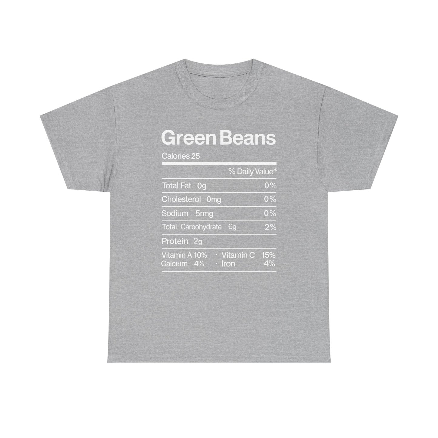 Green Beans Nutrition Facts Funny Thanksgiving Christmas T-Shirt