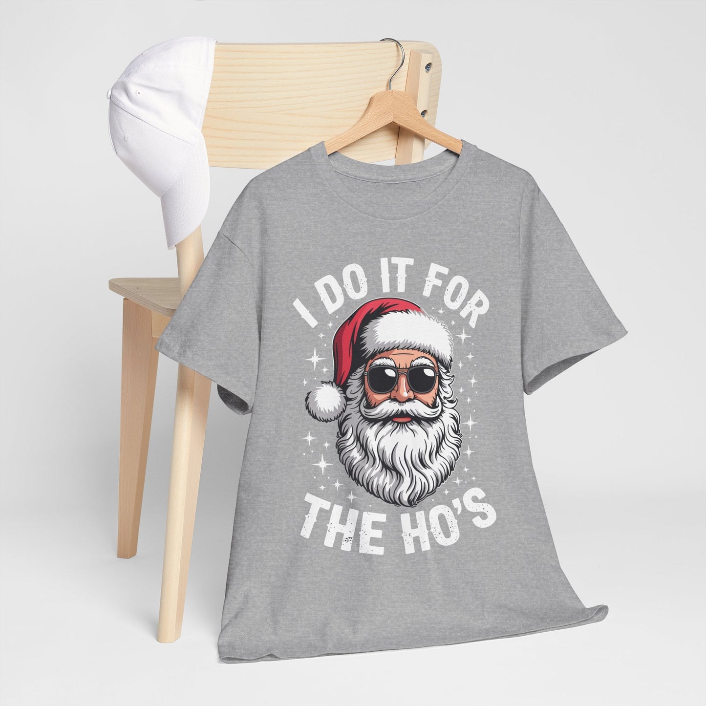 I Do It For The Ho's Funny Inappropriate Christmas Santa T-Shirt