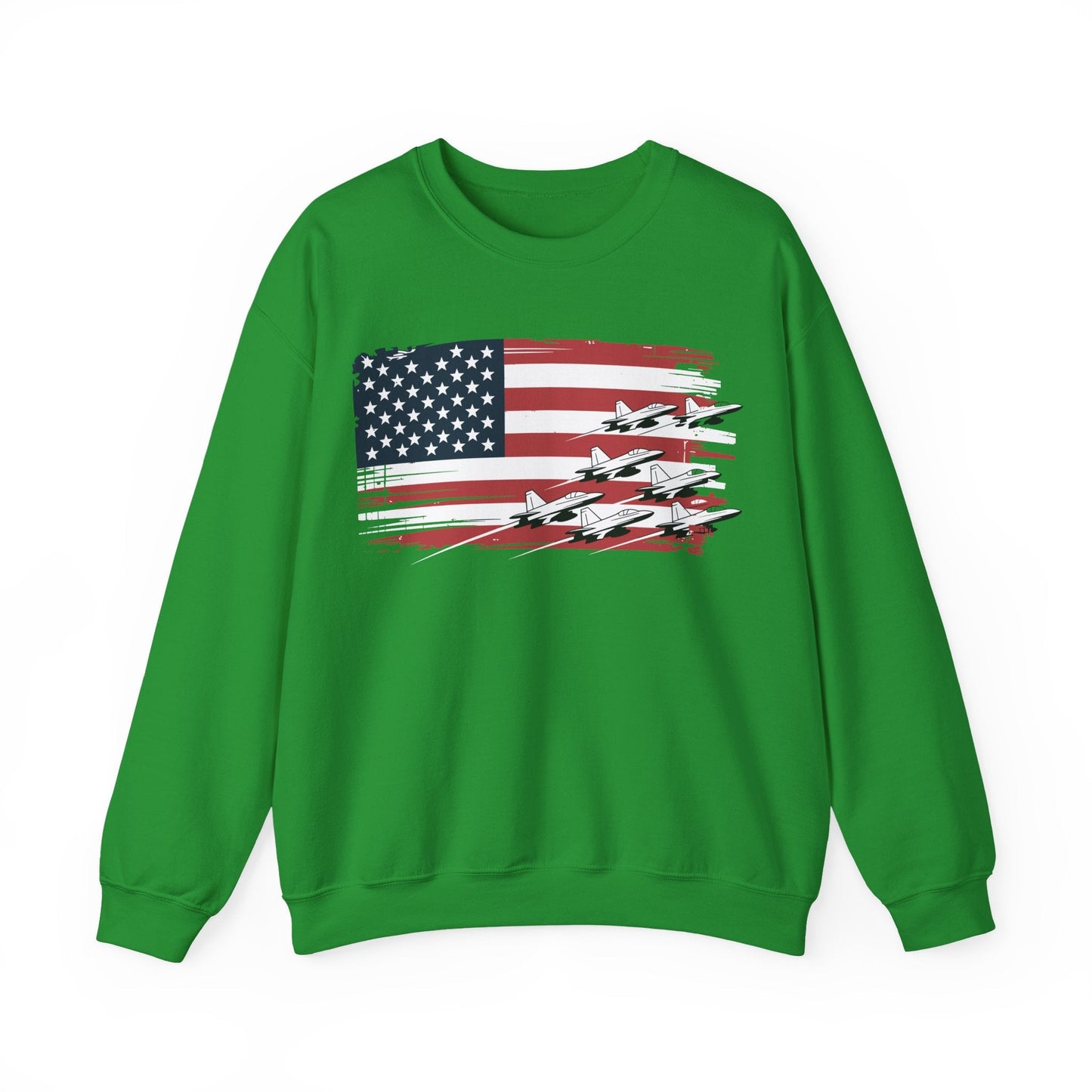 Patriotic Red White Blue USA Flag Fighter Jets 4th of July Sweatshirt
