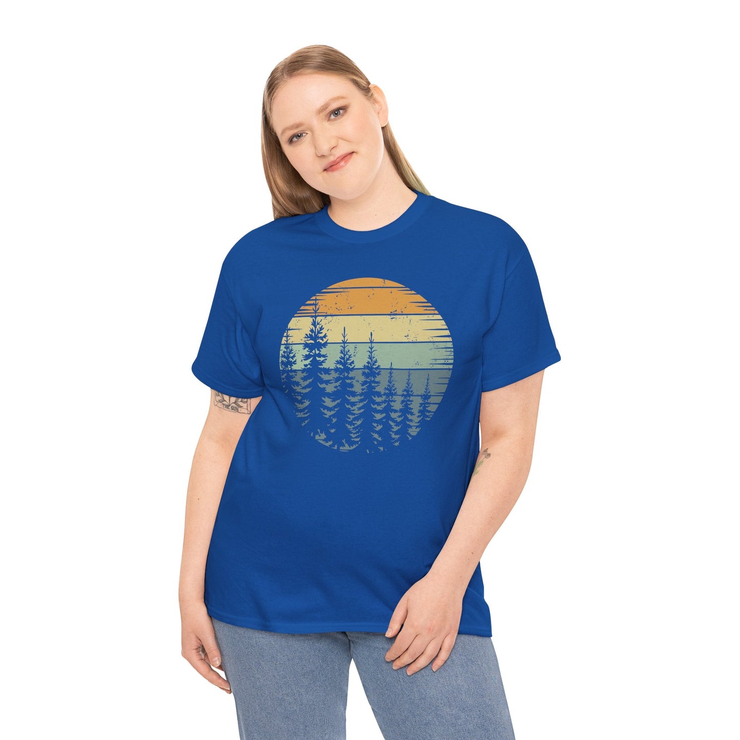 Retro Forest Trees Outdoors Nature Vintage Graphic T-Shirt