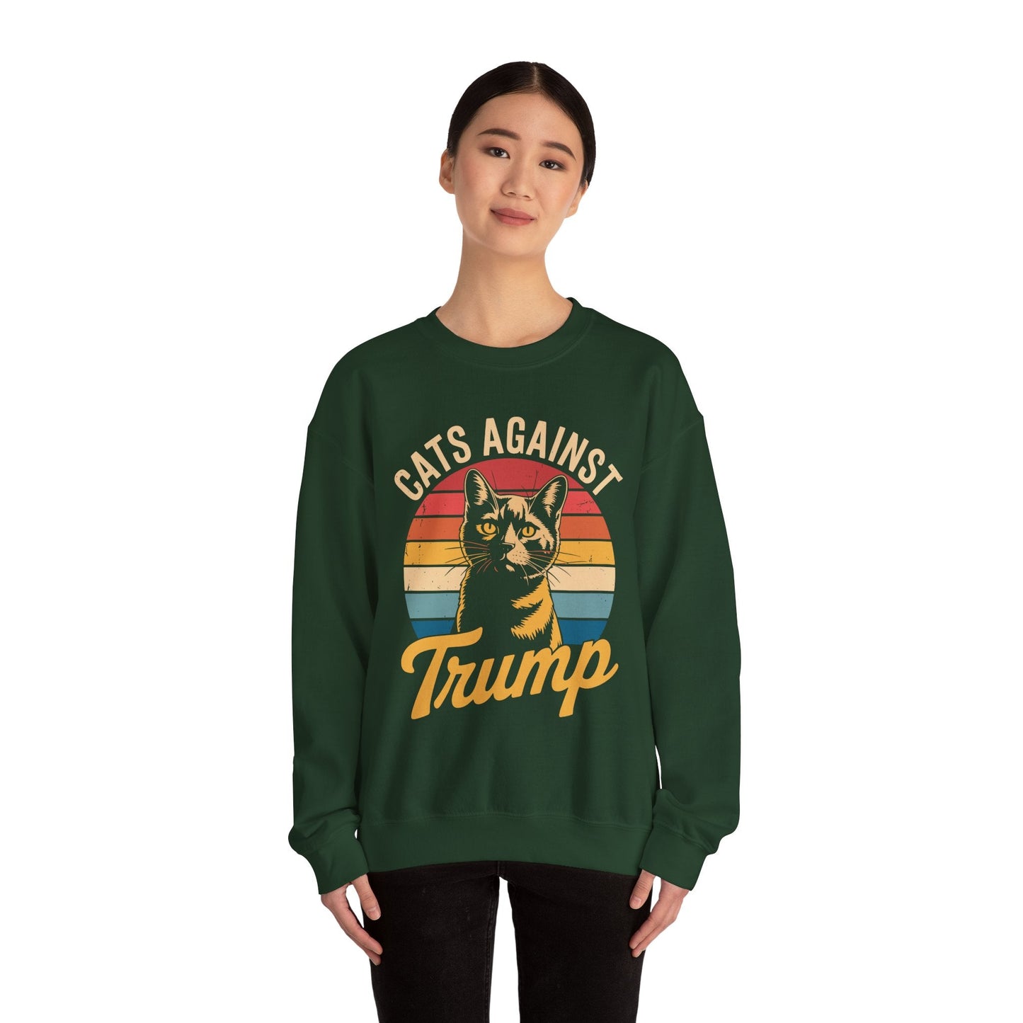 Cats Against Trump Funny Anti Trump Election Funny Cat Sweatshirt