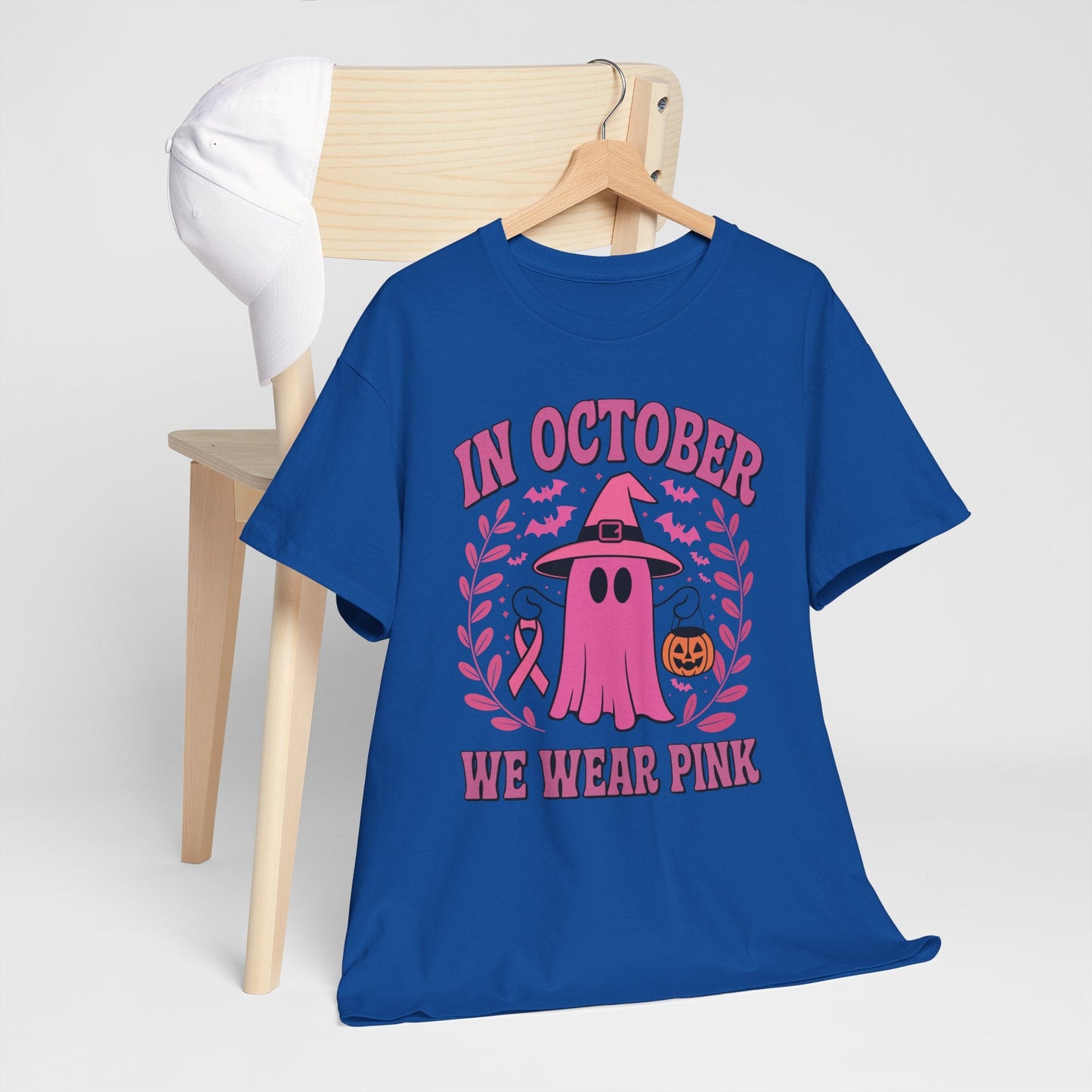 In October We Wear Pink Breast Cancer Awareness Halloween T-Shirt