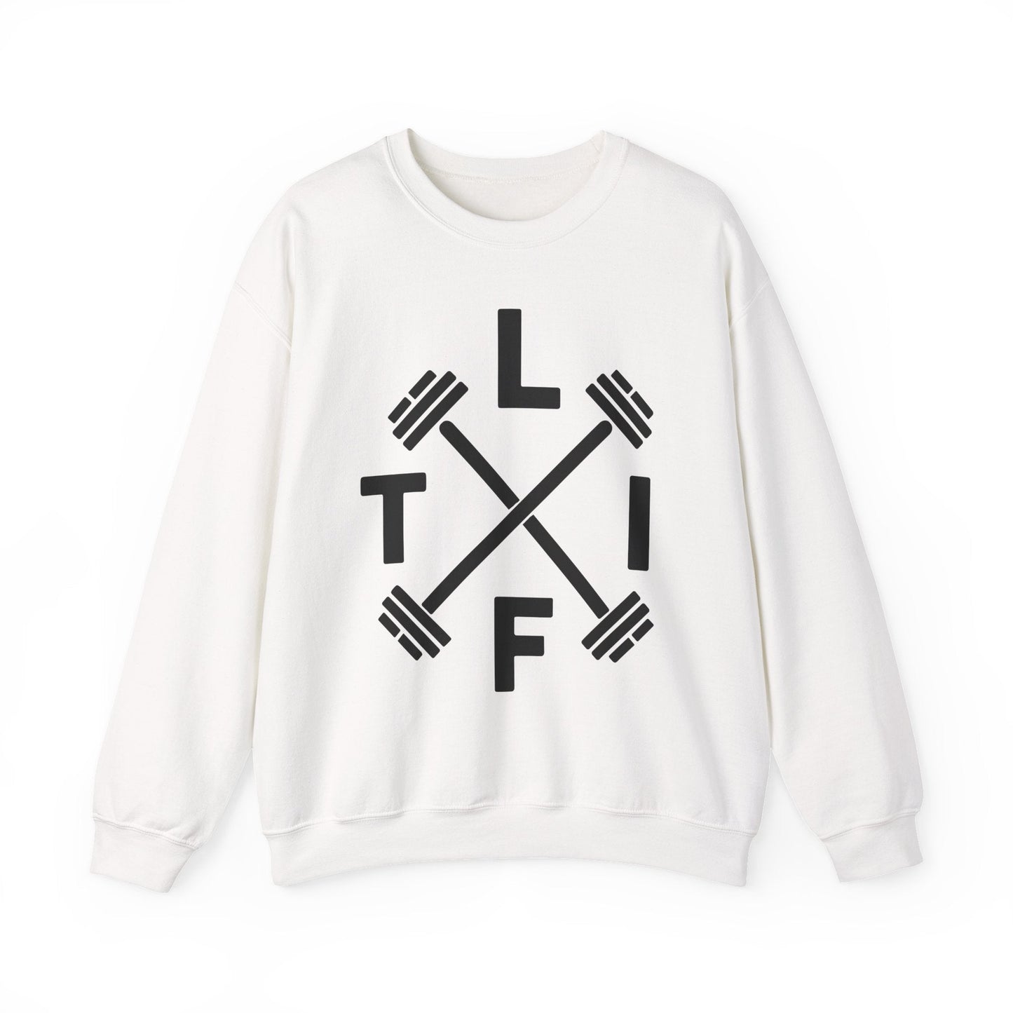 LIFT Weightlifting Fitness Barbells Crossed Circle Sweatshirt