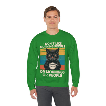 I Hate Morning People And Mornings And People Coffee Cat Sweatshirt