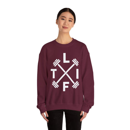 LIFT Weightlifting Fitness Barbells Crossed Circle Sweatshirt