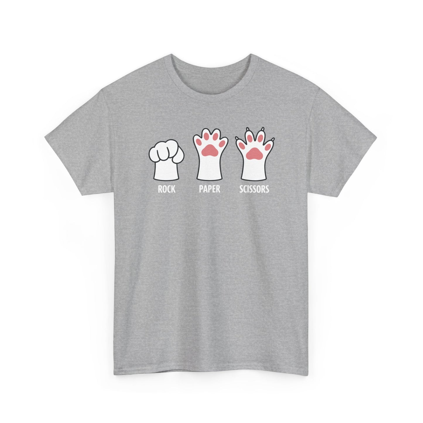 Funny  Introvert Cat Animal Rescue Rock Paper Scissors Cute Paw Cat T-Shirt
