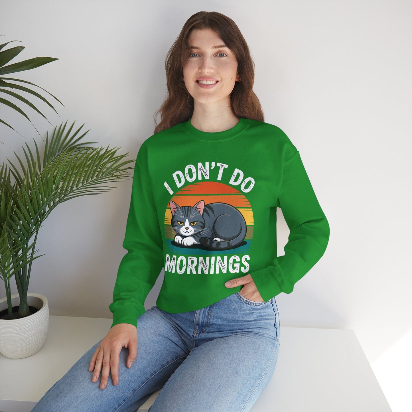 Funny Sleep Cat I Don't Do Morning Sweatshirt