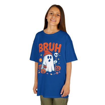 Bruh Ghost Halloween Cute Ghost Trick Or Treat Candy Kids T-Shirt