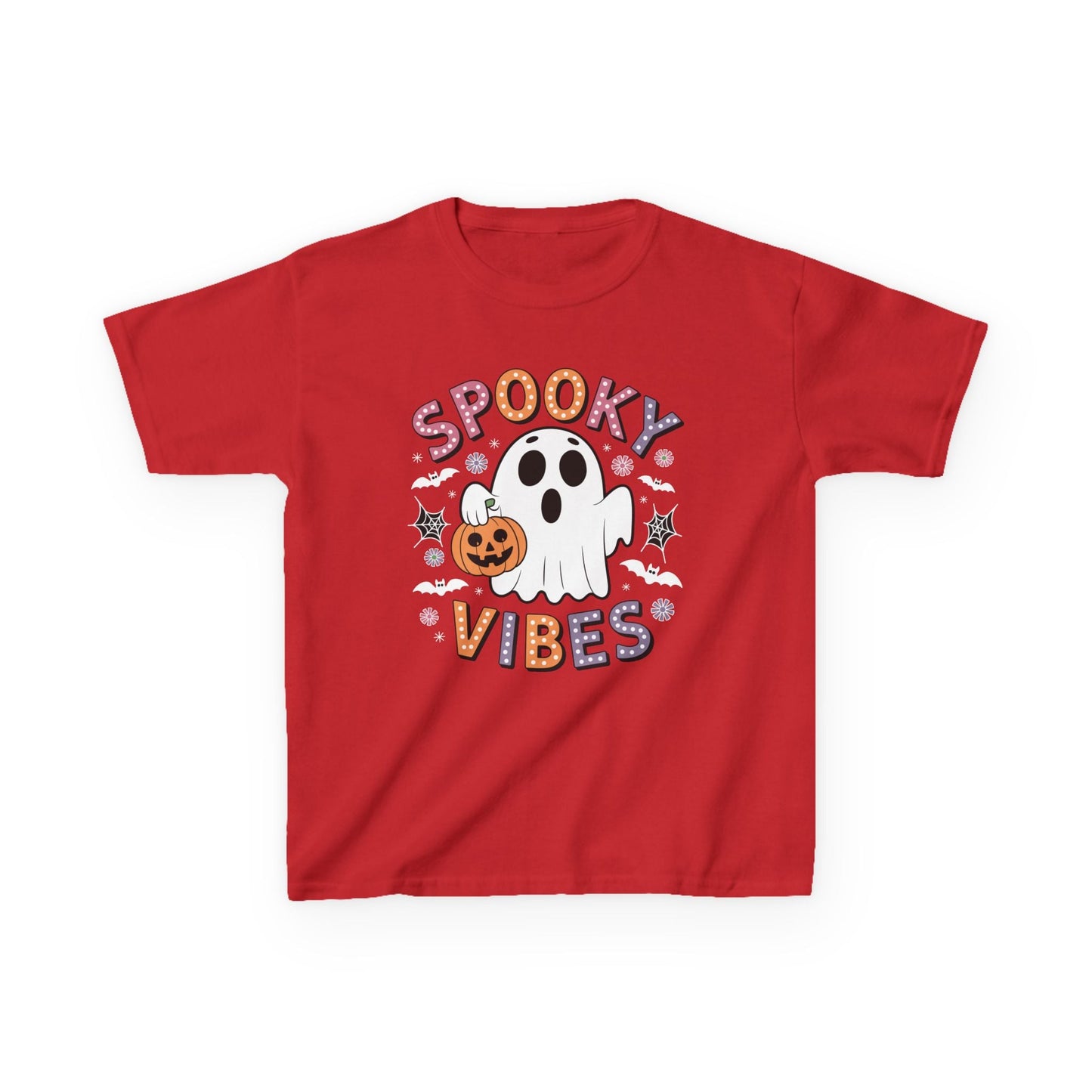 Spooky Vibes Ghost Retro Groovy Halloween Kids T-Shirt