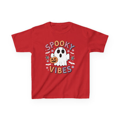 Spooky Vibes Ghost Retro Groovy Halloween Kids T-Shirt