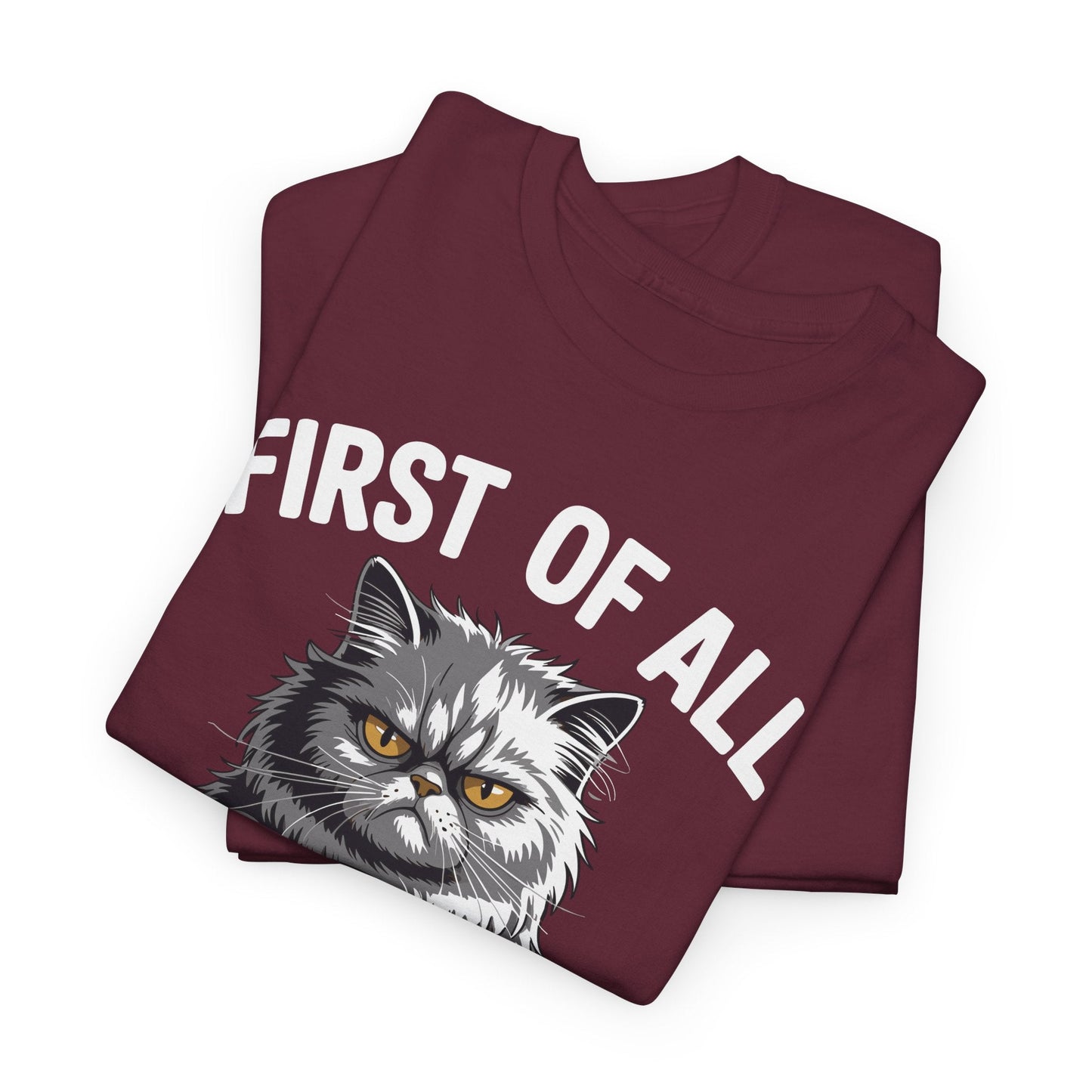 First Of All I'm A Delight Sarcastic Angry Cat Coffee Lover T-Shirt for Men Women