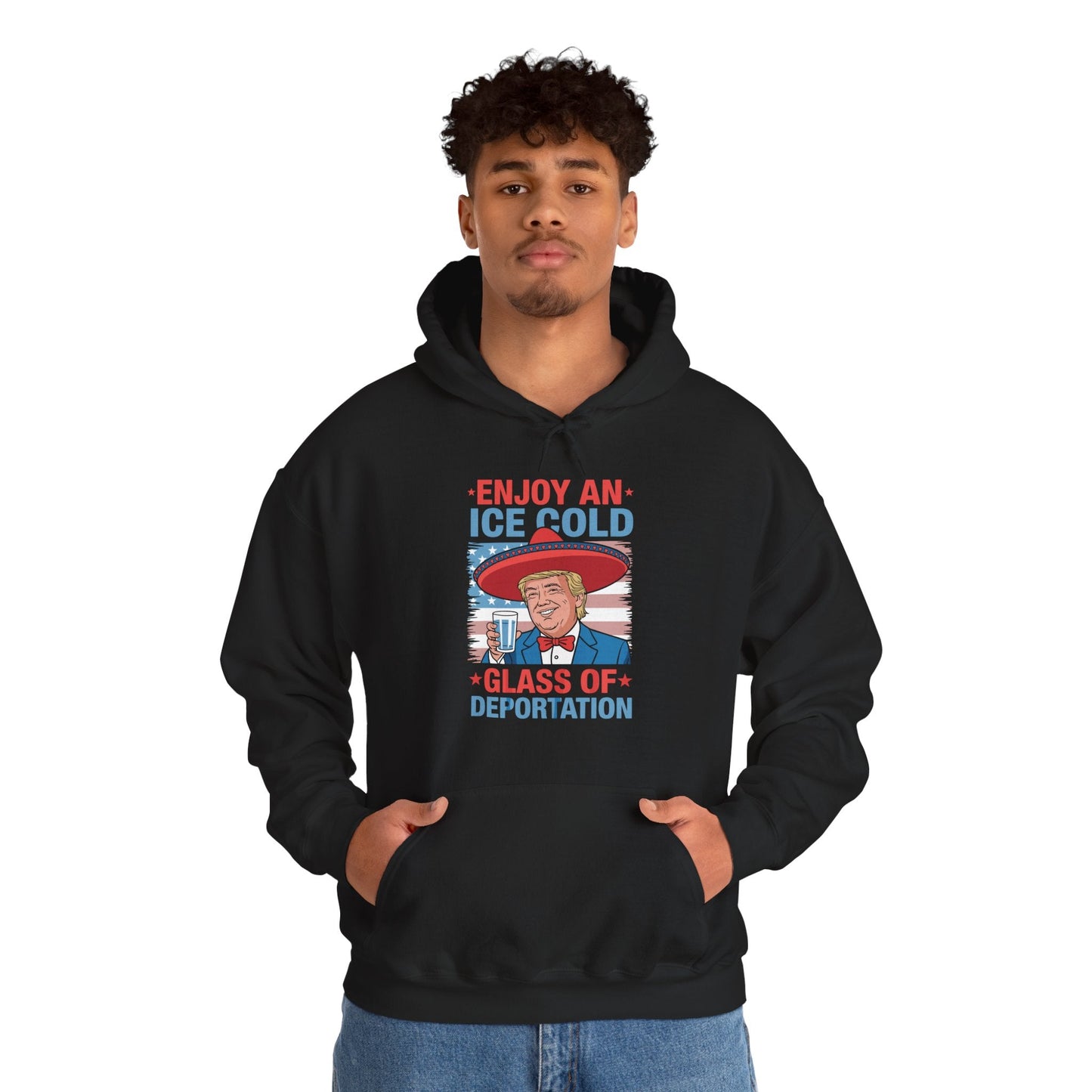 Funny Trump 4th of July Ice Cold Glass Of Deportation Hoodie