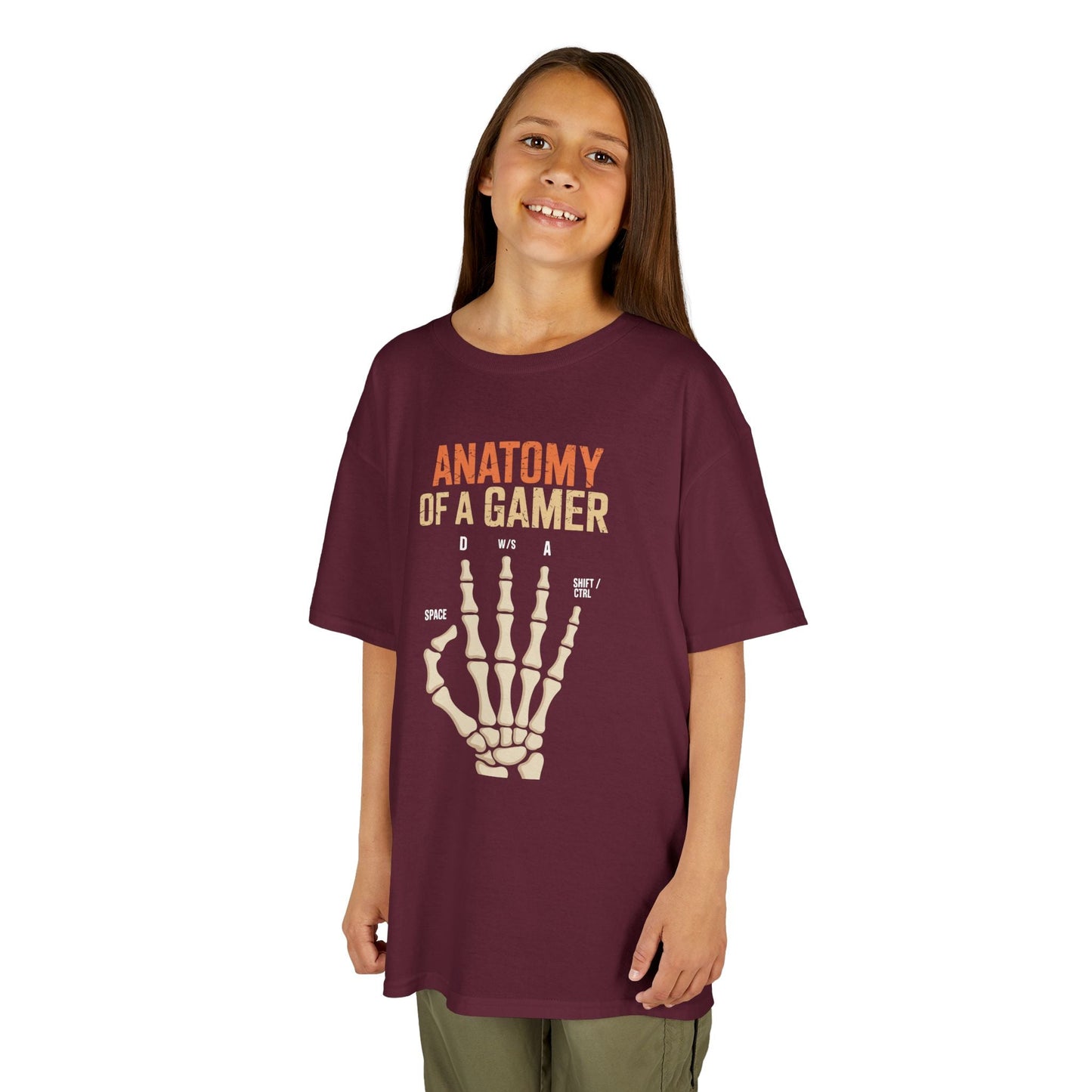 Funny Anatomy Of A Gamer Skeleton Hand Boys Kids Teens T-Shirt