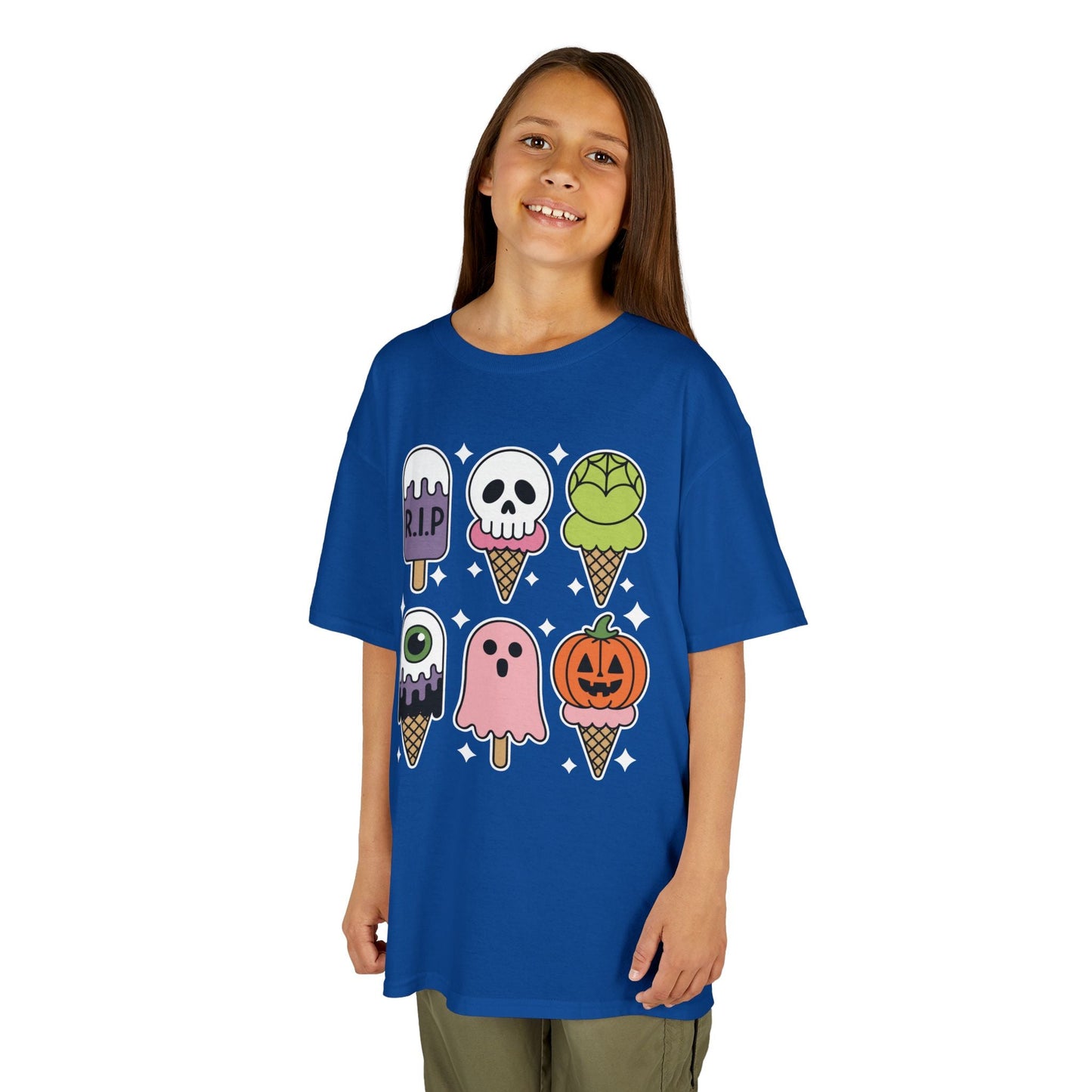 Horror Movie Summer Popsicle Halloween Ice Cream Summer-ween T-Shirt For Kids
