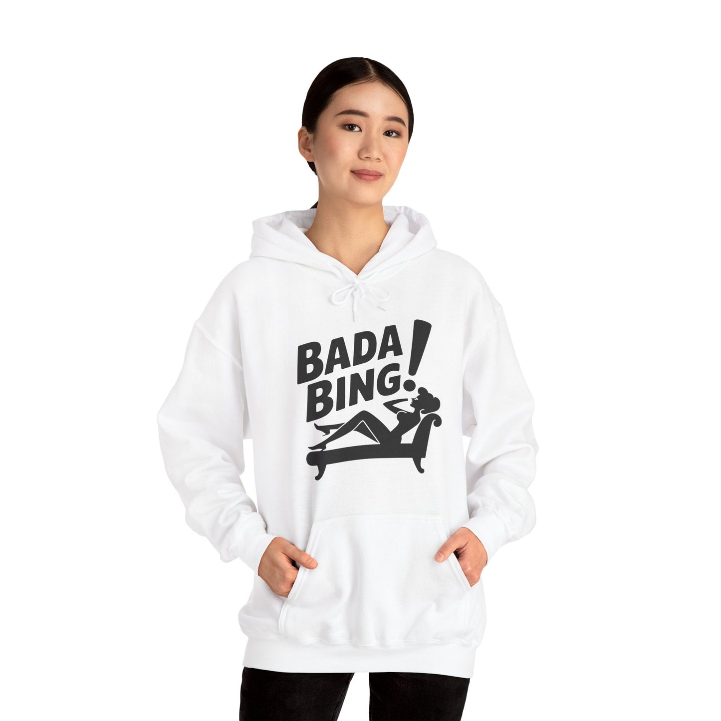 Funny Vintage Bada Sarcastic Bing Retro Sexy Girl Bada Bam Hoodie