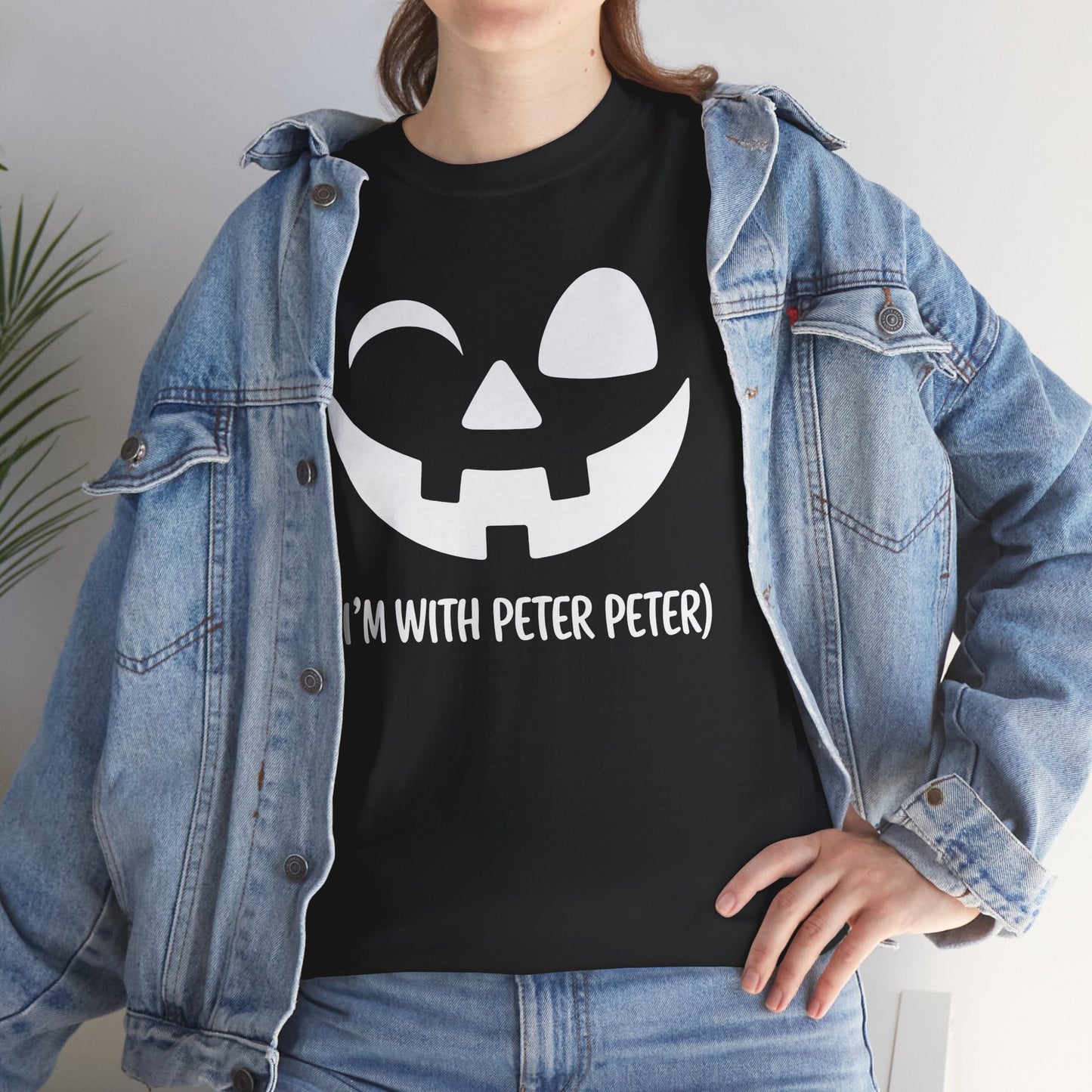 Im With Peter Couple Halloween Adult Eater Pumpkin T-Shirt