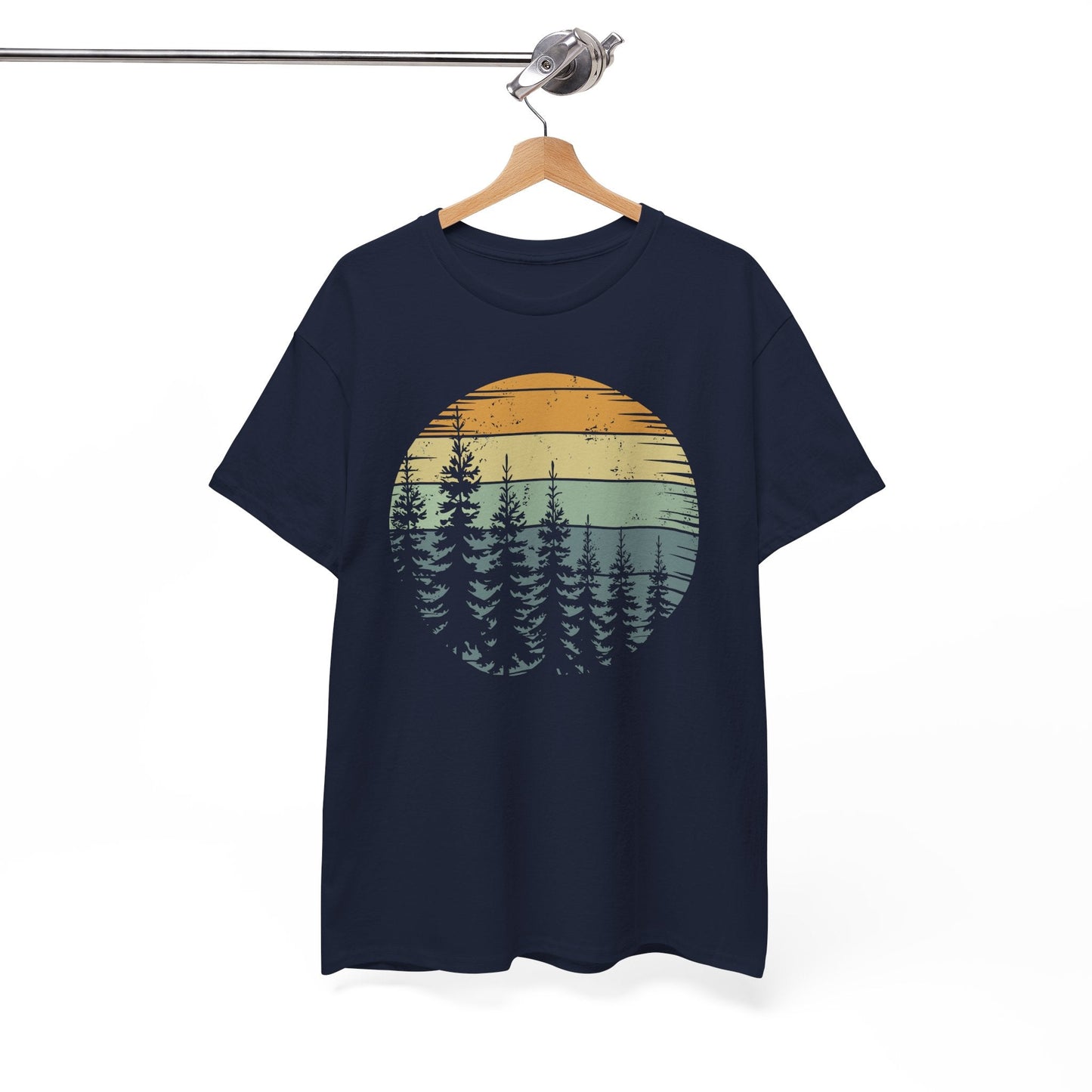 Retro Forest Trees Outdoors Nature Vintage Graphic T-Shirt