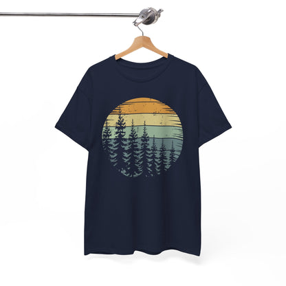 Retro Forest Trees Outdoors Nature Vintage Graphic T-Shirt