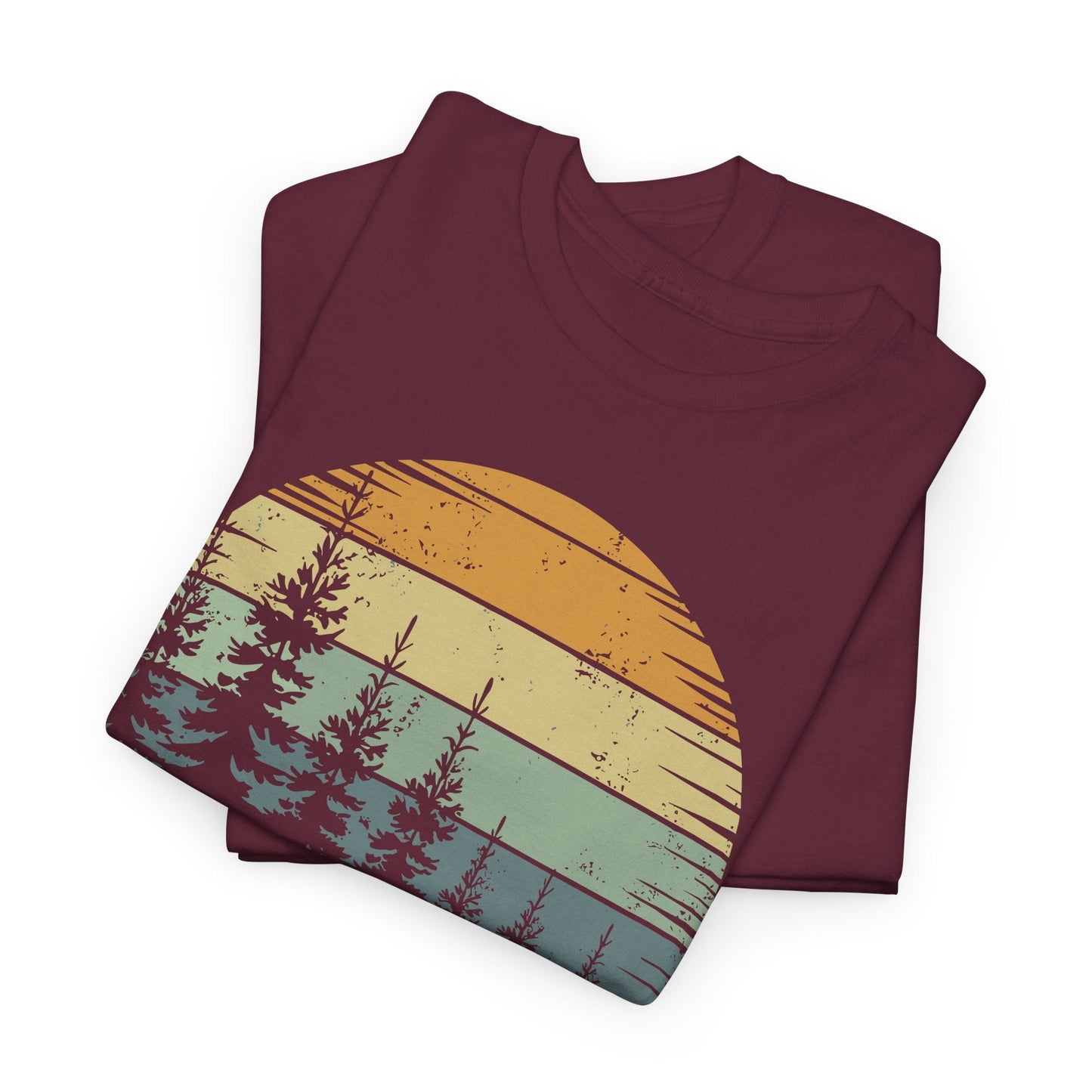 Retro Forest Trees Outdoors Nature Vintage Graphic T-Shirt