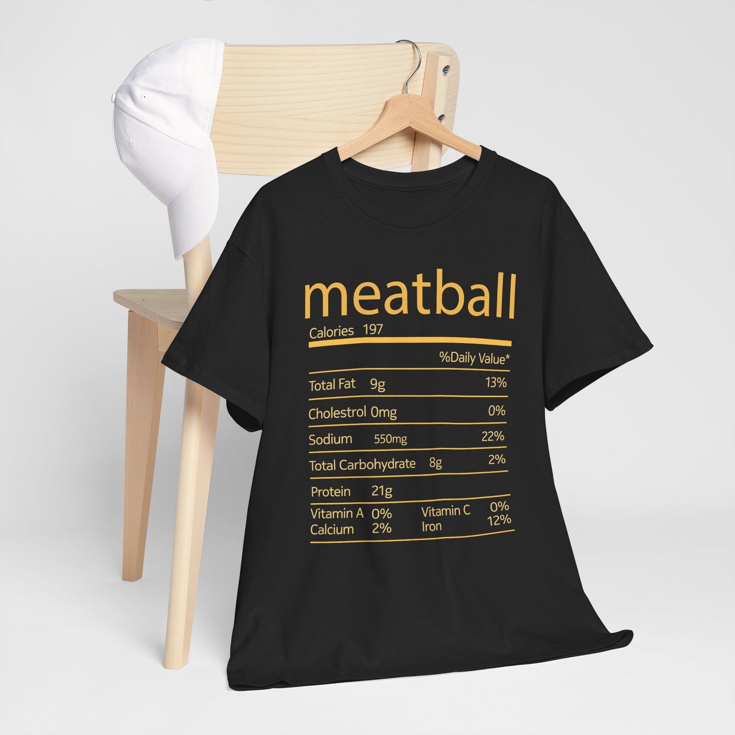 Meatball Nutrition Facts Funny Thanksgiving Christmas T-Shirt