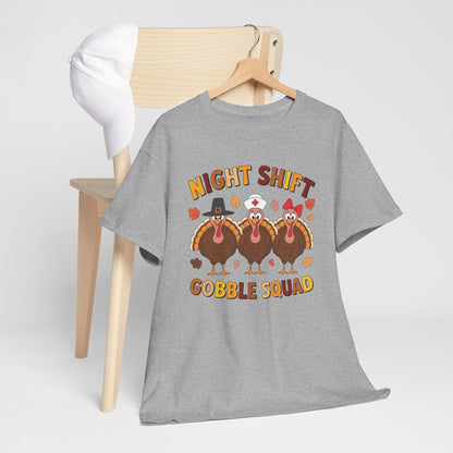 Night Shift Gobble Squad Night Worker Staff Thanksgiving T-Shirt