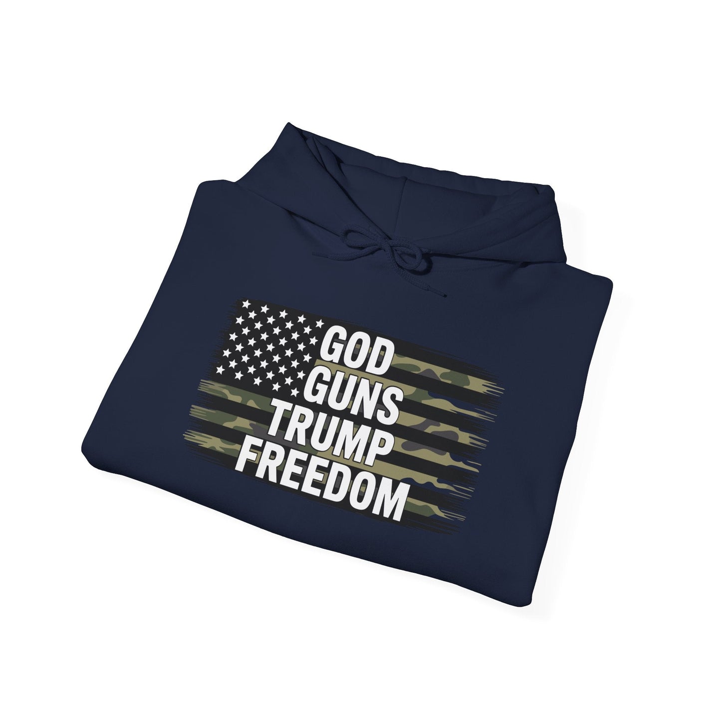 God Guns Trump Freedom Funny Camouflage Pro Gun USA Flag Hoodie