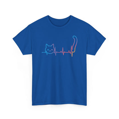 Heartbeat Cat Lover Animal Silhouette Cute Cat T-Shirt