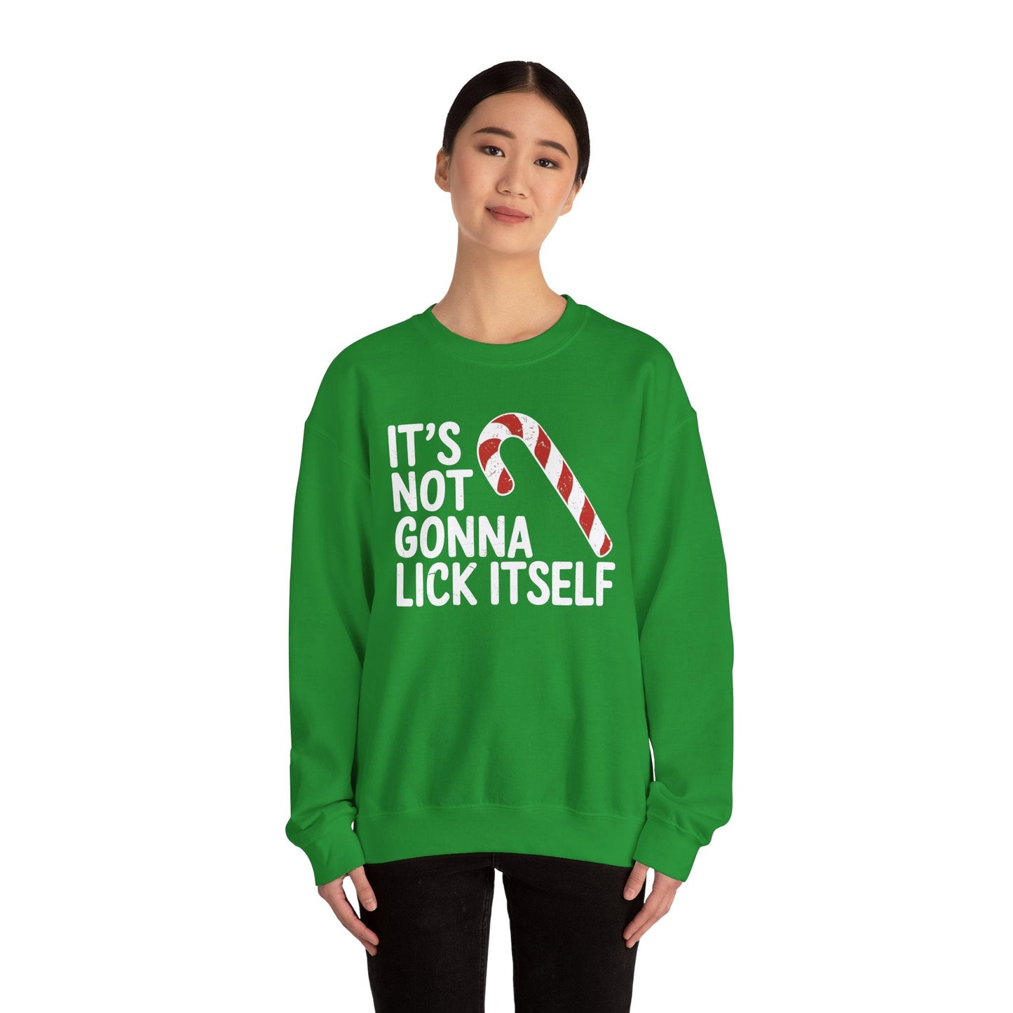 Funny Candy Cane Lick Itself Adult Christmas in July Gift Sweatshirt