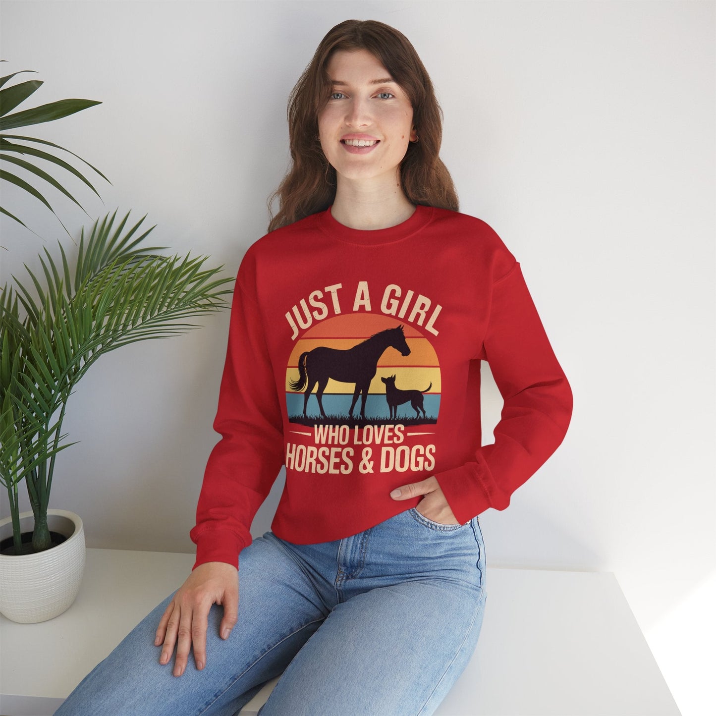 Just A Girl Who Loves Horses and Dogs Women Girls Sweatshirt