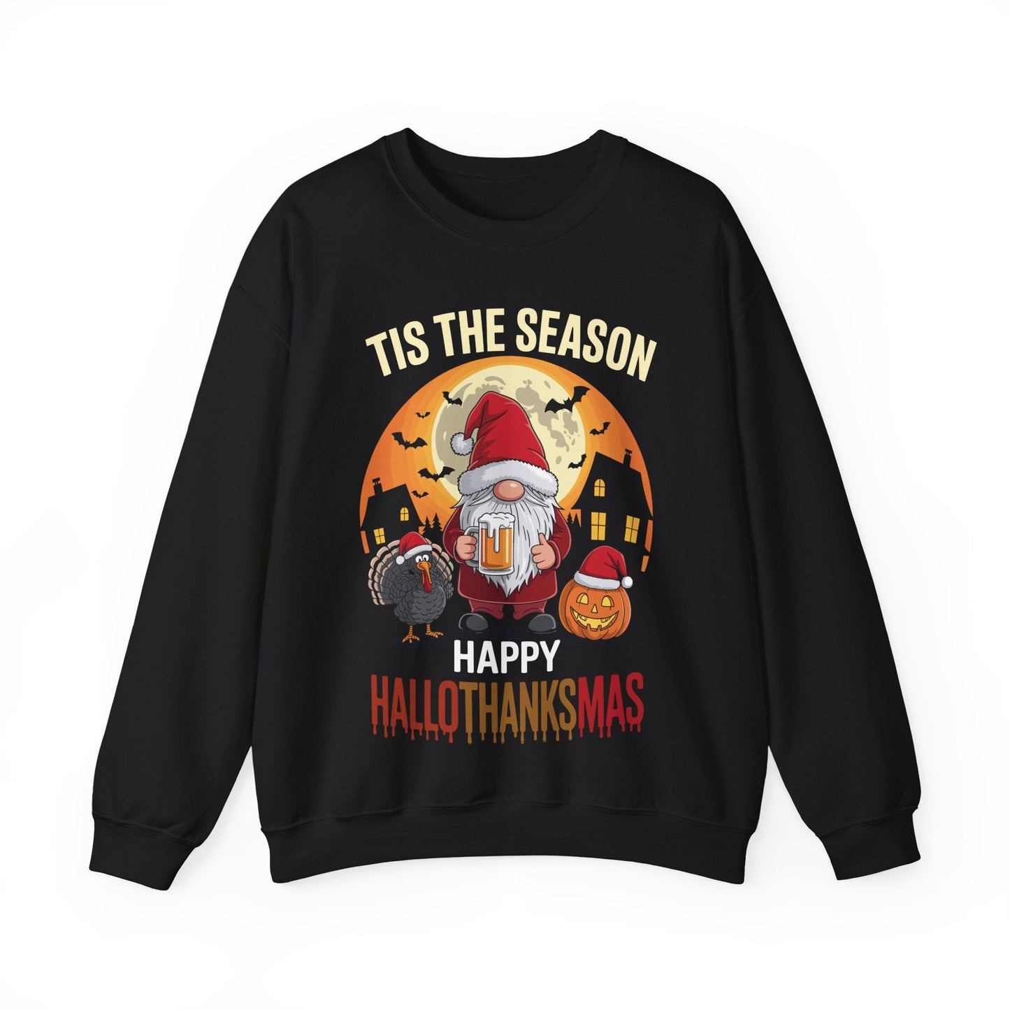 Happy Hallothanksmas Halloween Thanksgiving Merry Christmas Sweatshirt