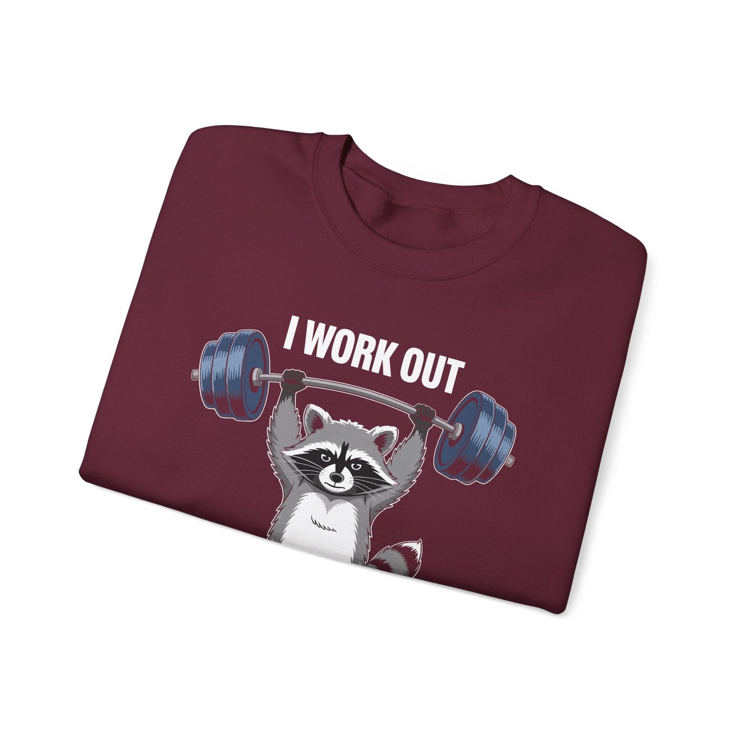 Raccoon Deadlift Bodybuilding Animal Funny Gym Fitness Sweatshirt