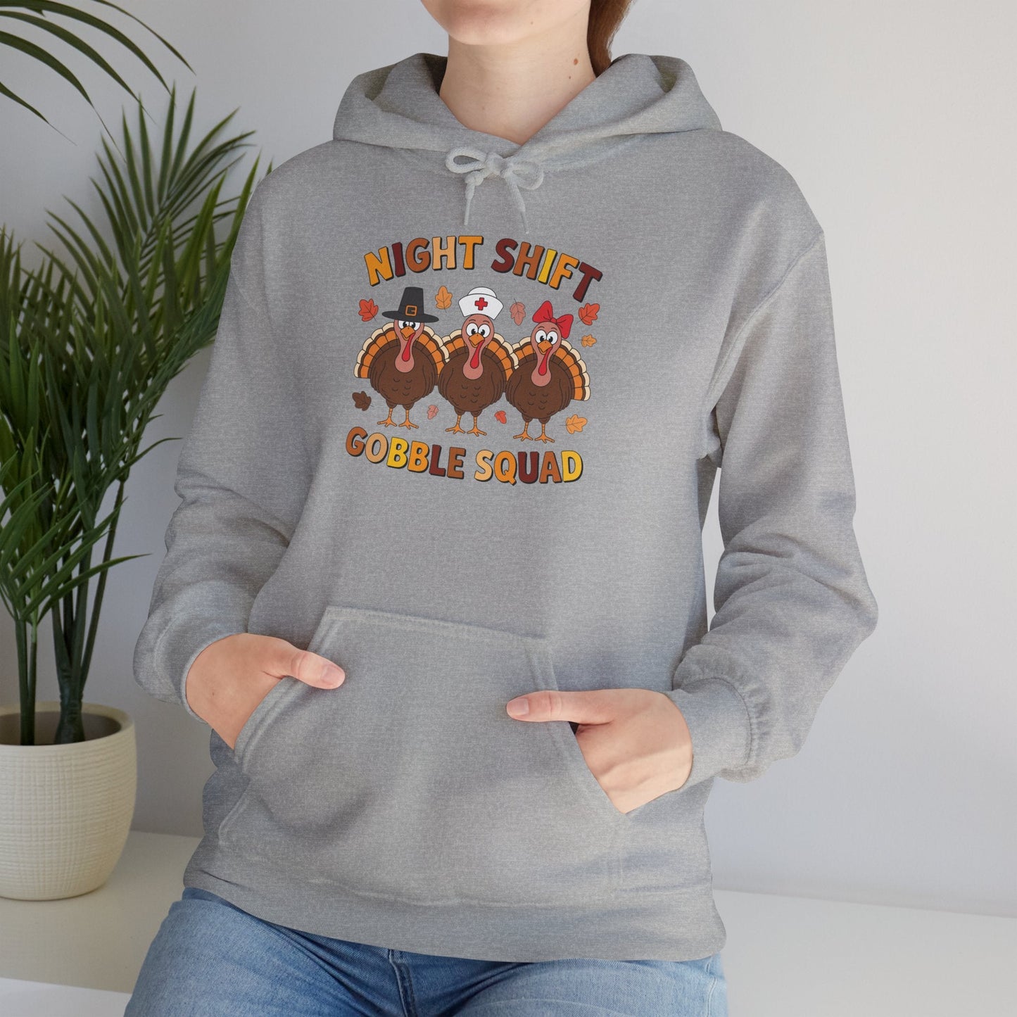 Night Shift Gobble Squad Night Worker Staff Thanksgiving Hoodie