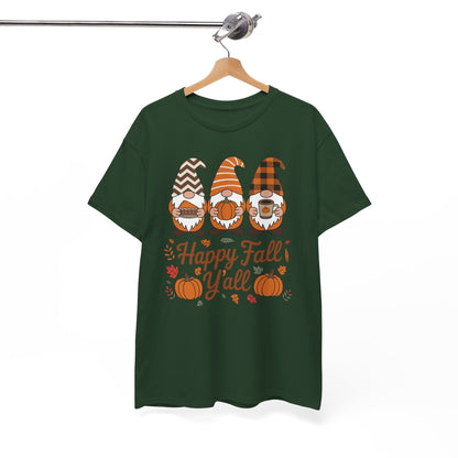 Happy Fall Y'all Gnome Pumpkin Autumn Thanksgiving Men Women T-Shirt
