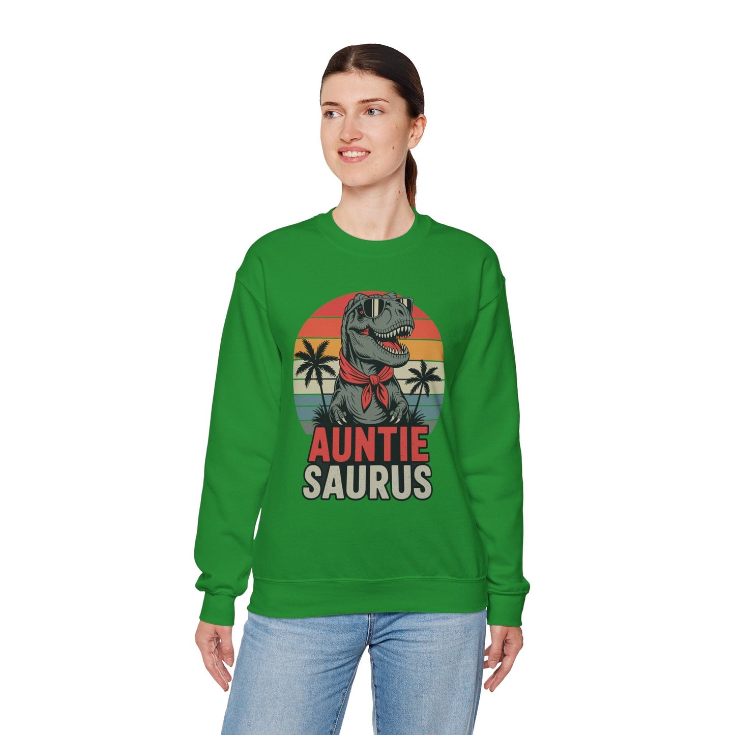 Auntiesaurus T Rex Dinosaur Auntie Saurus Family Matching Sweatshirt