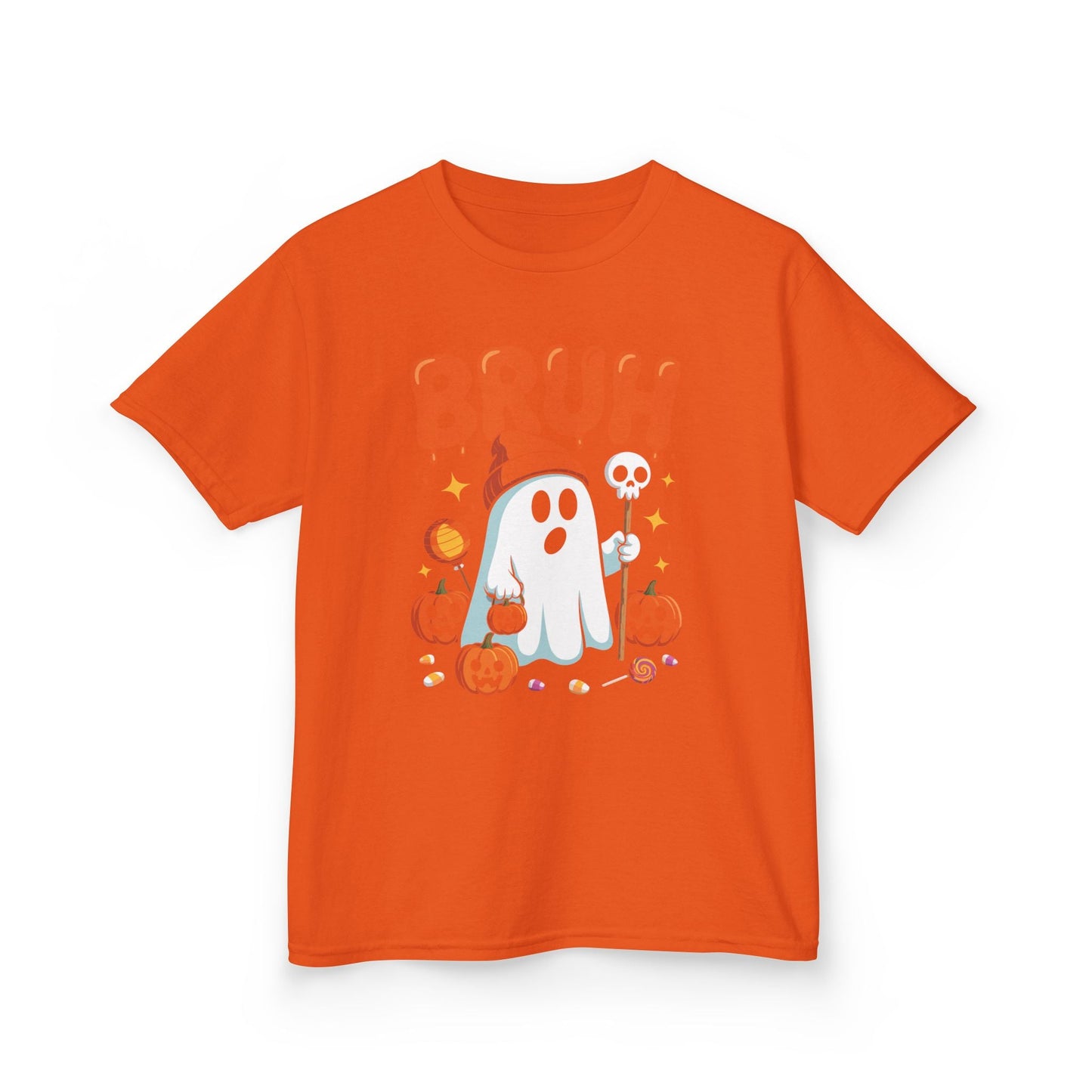 Bruh Ghost Halloween Cute Ghost Trick Or Treat Candy Kids T-Shirt