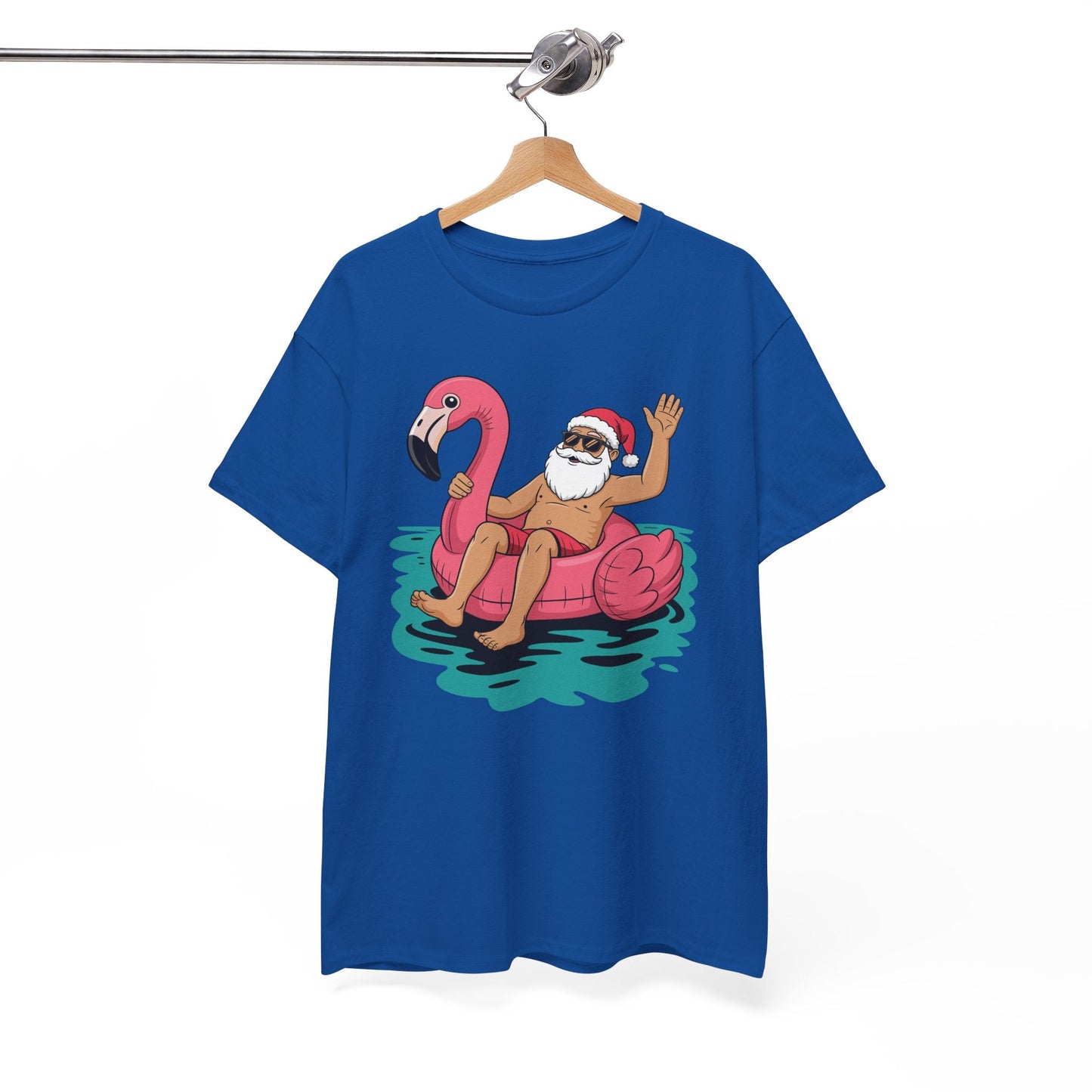 Santa Flamingo Floatie Funny Christmas In July Summer Xmas T-Shirt