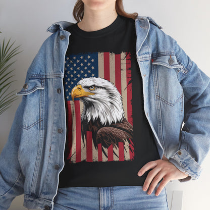 American Flag Bald Eagle Patriotic Red White Blue T-Shirt